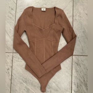 Abercrombie & Fitch Corset Sweetheart Sweater Bodysuit